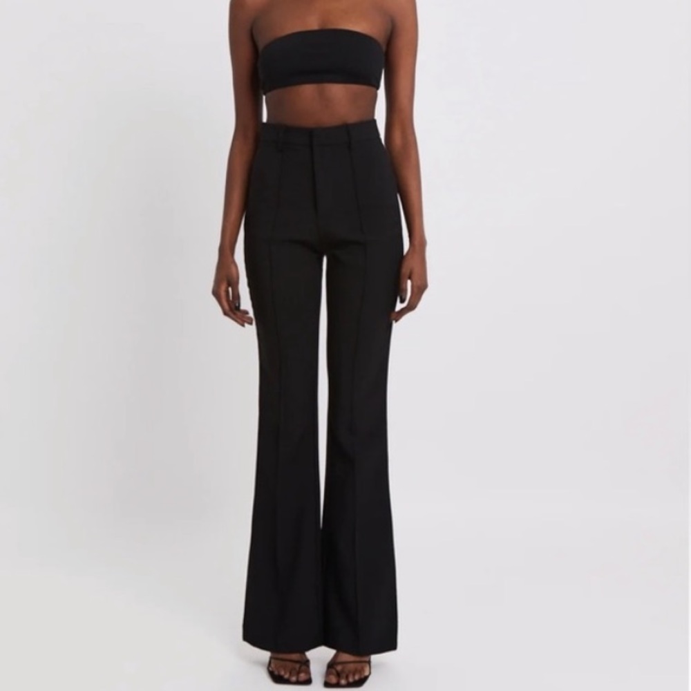 BOA Because of Alice Flared Leg Suit Trousers Black Size Small